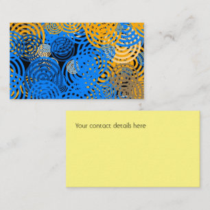 Tarjeta De Visita Arte fractal Círculos geométricos azules Swirl Man