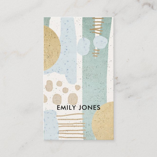 TARJETA DE VISITA ARTE GEOMÉTRICO ABSTRACTO MODERNO DE LA AGUAMARINA (Anverso)