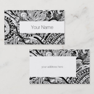 Tarjeta De Visita Arte geométrico en blanco y negro 15