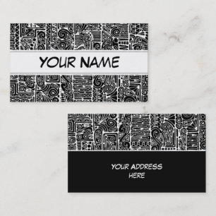 Tarjeta De Visita Arte Geométrico Negro Y Blanco 2