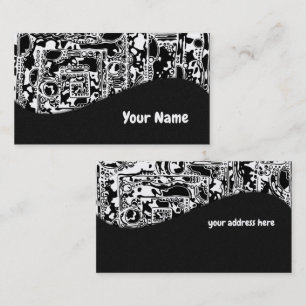 Tarjeta De Visita Arte Geométrico Negro Y Blanco 25