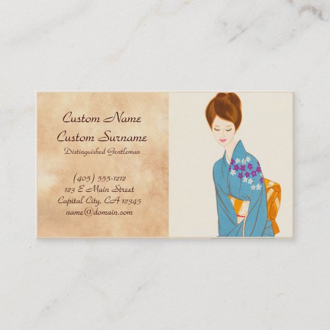 Tarjeta De Visita Arte japonés blando del retrato de la señora de (Anverso)
