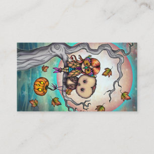 Tarjeta De Visita Arte lindo de Halloween de pájaros de una pluma
