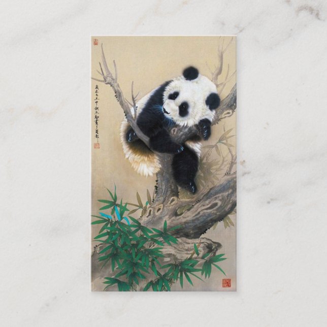 Tarjeta De Visita Arte mullido dulce lindo chino fresco del árbol (Anverso)