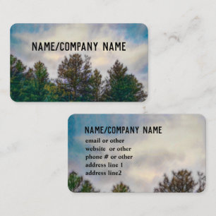 Tarjeta De Visita arte natural pinos personalizado cielo azul