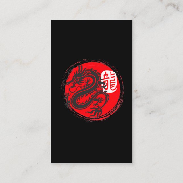 Tarjeta De Visita Arte Ninja Dragon Oriental Japonés (Anverso)