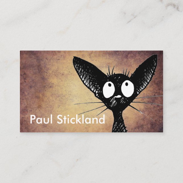 Tarjeta De Visita Arte oriental negro del gato (Reverso)