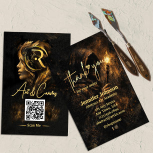 Tarjeta De Visita Arte Oscuro de Lujo Agradecimiento Elegante