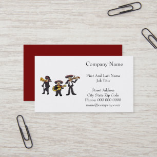 Tarjeta De Visita Arte Personalizado musical de Mariachi Fiesta