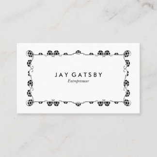Tarjeta De Visita Arte personalizado vintage Art Nouveau borde flora