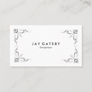 Tarjeta De Visita Arte personalizado vintage Art Nouveau con floritu