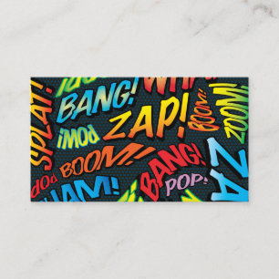 Tarjeta De Visita Arte Pop de Cómic Personalizado con Sonidos