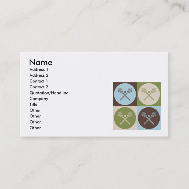 Tarjeta De Visita Arte pop LaCrosse (Anverso)