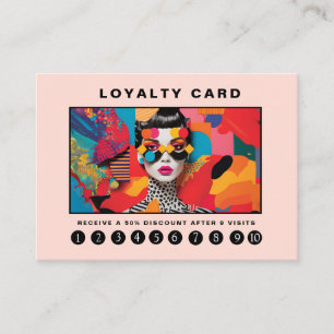 Tarjeta De Visita Arte pop moderno de moda Lealtad 10 Salón