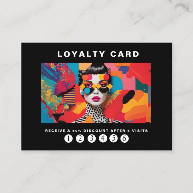 Tarjeta De Visita Arte pop moderno de moda Lealtad 5 Lágrimas de uña (Anverso)