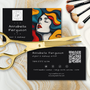 Tarjeta De Visita Arte Pop Moderno Retro Colorido Logotipo de Cabell