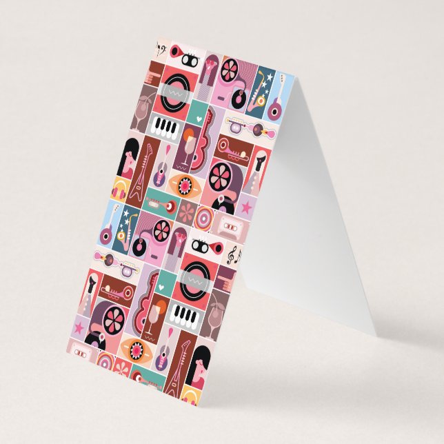Tarjeta De Visita Arte pop musical (Reverso)