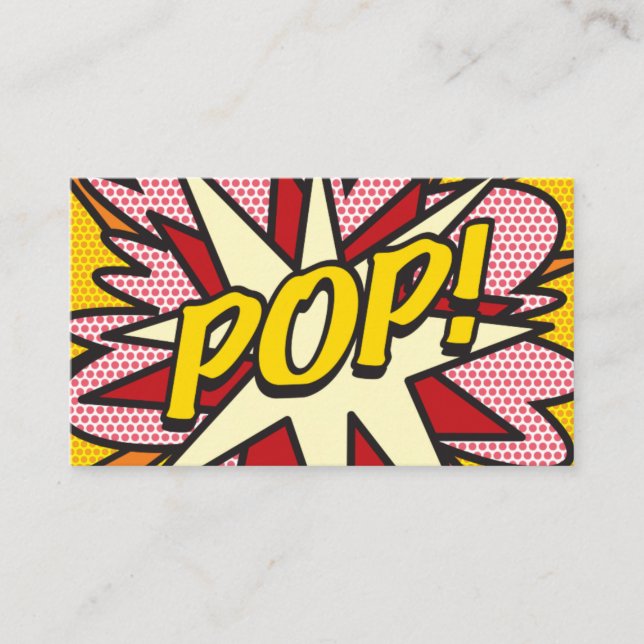Tarjeta De Visita Arte Pop Personalizado de Cómic POP! (Anverso)