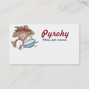 Tarjeta De Visita Arte popular ucraniano del chica de Perogie Pyrohy