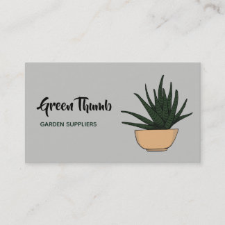 Tarjeta De Visita Arte Potted casero del Doodle de las plantas