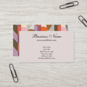 Tarjeta De Visita Arte Retro Deco Jazz Colores Pastel Formas Patrone