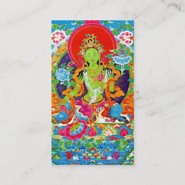 Tarjeta De Visita Arte tibetano oriental fresco del tatuaje de dios (Anverso)