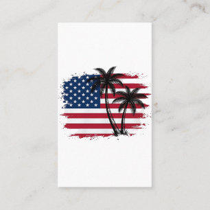 Tarjeta De Visita Arte vectorial de playa patriótica de bandera amer