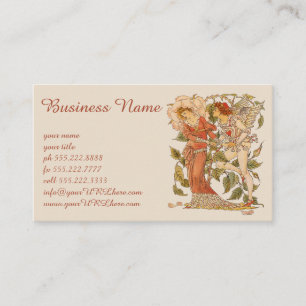 Tarjeta De Visita Arte Victoriano Antiguo, Rosa por Walter Crane