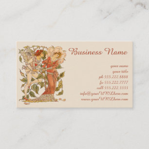 Tarjeta De Visita Arte Victoriano Antiguo, Rosa por Walter Crane
