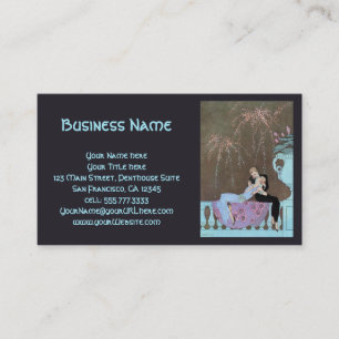 Tarjeta De Visita Arte vintage art déco Fuegos artificiales Le Feu, 