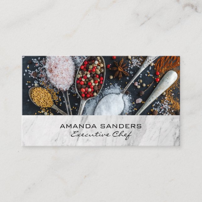 Tarjeta De Visita Artes culinarias | Especias (Anverso)