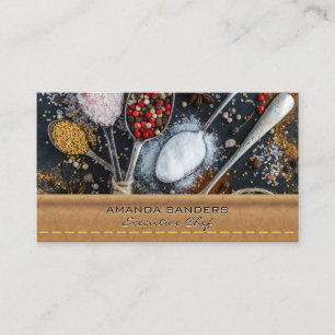 Tarjeta De Visita Artes culinarias   Especias   Cuero