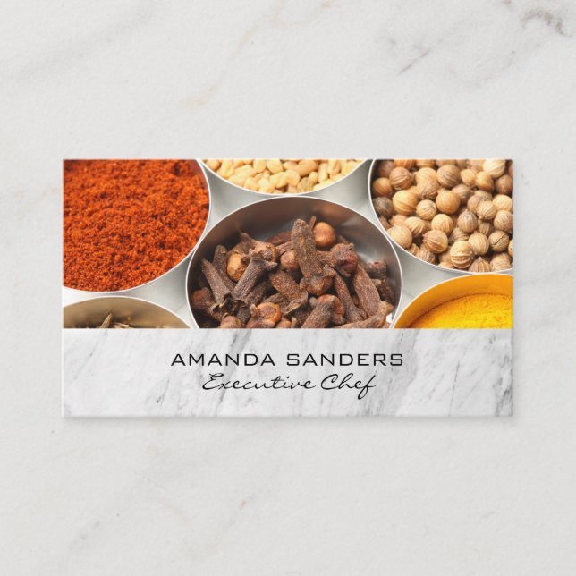 Tarjeta De Visita Artes culinarias | Especias en lata de estaño (Anverso)