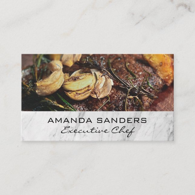 Tarjeta De Visita Artes culinarias | Gastronomía fina en carne (Anverso)