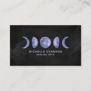 Tarjeta De Visita Artes curativas de las fases de la luna color de a