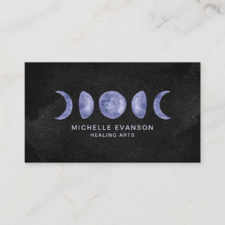 Tarjeta De Visita Artes curativas de las fases de la luna color de a
