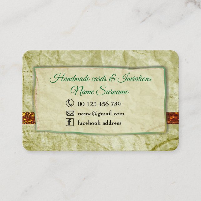 Tarjeta De Visita Artes hechos a mano (Anverso)