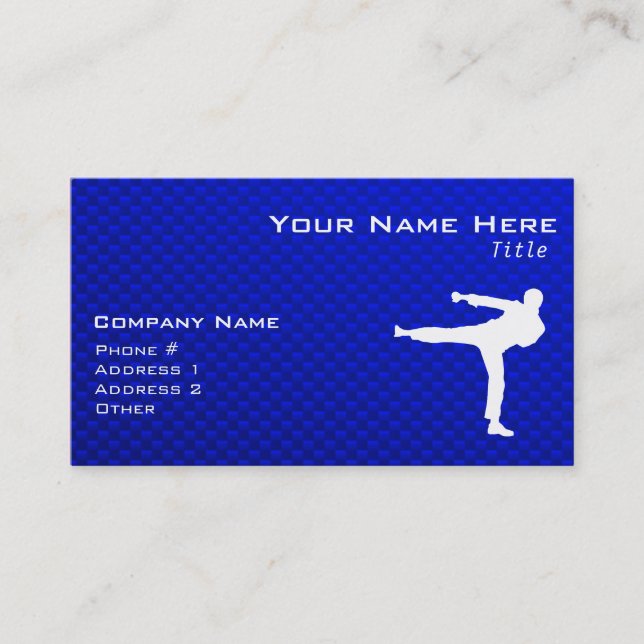 Tarjeta De Visita Artes marciales azules (Anverso)