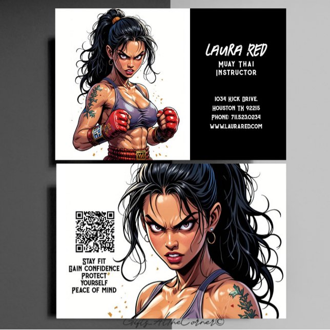 Tarjeta De Visita Artes marciales de Kickboxing Instructor tailandés (Subido por el creador)