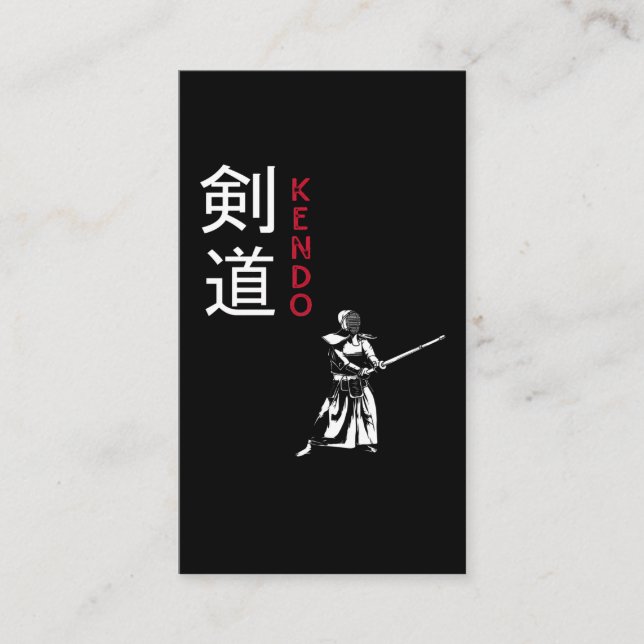 Tarjeta De Visita Artes marciales japonesas de Kendo (Anverso)