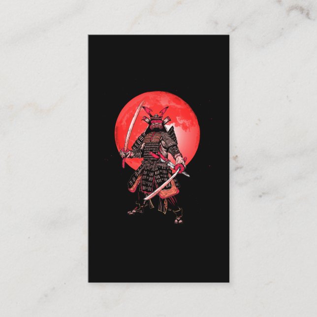 Tarjeta De Visita Artes marciales japonesas guerrero samurai (Anverso)