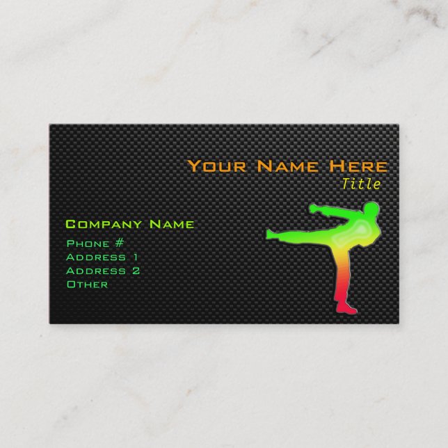 Tarjeta De Visita Artes marciales lisos (Anverso)