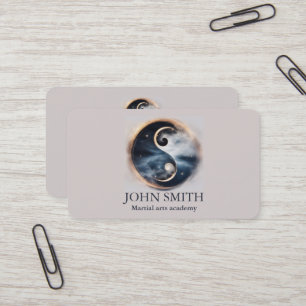 Tarjeta De Visita Artes Marciales Minimalistas Modernas Yin Yang Kar