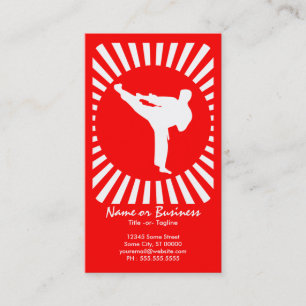 Tarjeta De Visita artes marciales: rayos rojos