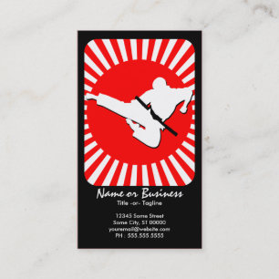Tarjeta De Visita artes marciales: rayos rojos