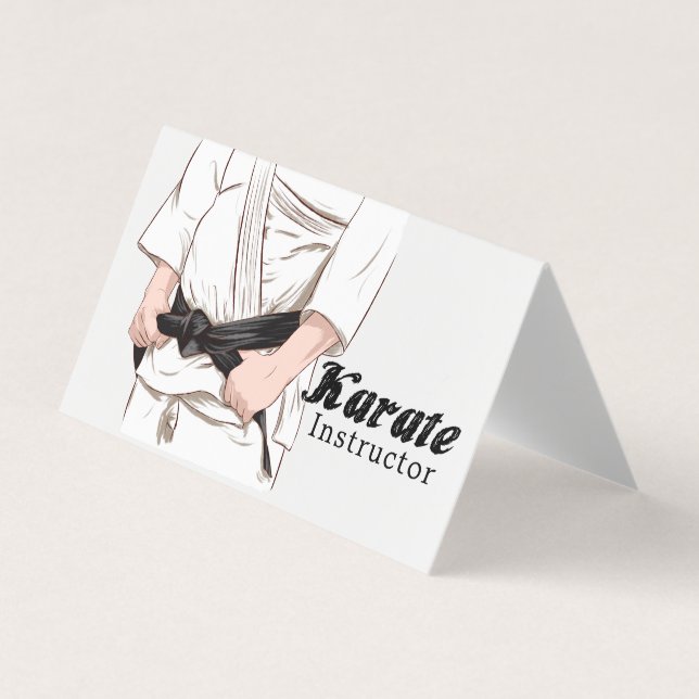 Tarjeta De Visita Artes marciales Sensei Cinturón negro (Anverso)