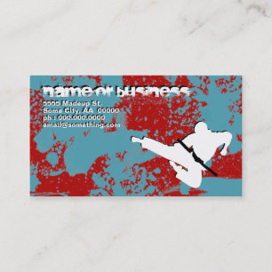 Tarjeta De Visita artes marciales: siluetas del grunge: