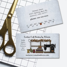 Tarjeta De Visita Artes rusas de coser en azul claro