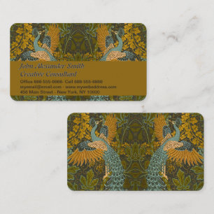 Tarjeta De Visita Artes y Oficios Walter Crane Patrón de Pavo Real