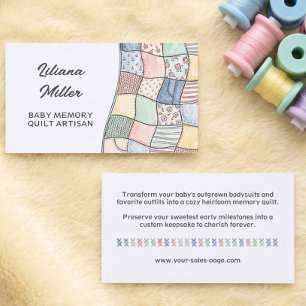Tarjeta De Visita Artesanía de Colcha de Recuerdos de Bebé Acuarela 